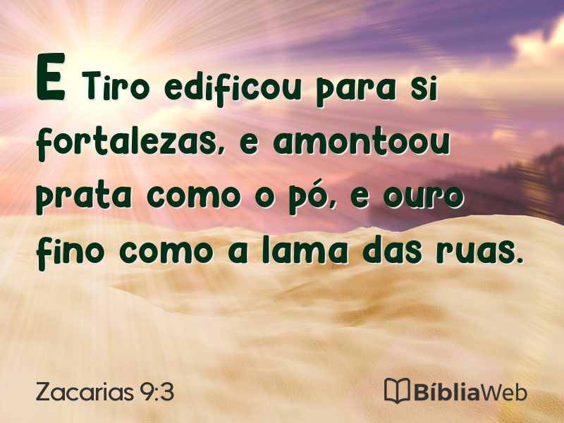 Zacarias 9:3 em imagem para compartilhar