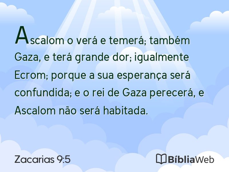 Zacarias 9:5 em imagem para compartilhar