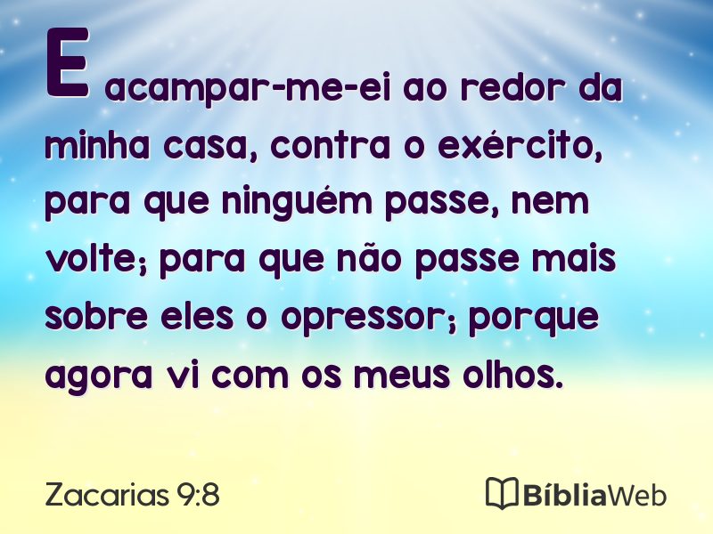 Zacarias 9:8 em imagem para compartilhar