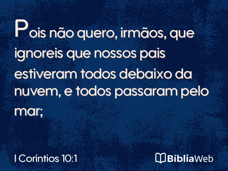 I Coríntios 10:1 em imagem para compartilhar