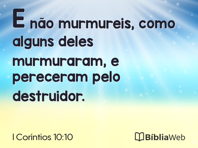 I Coríntios 10:10 em imagem para compartilhar