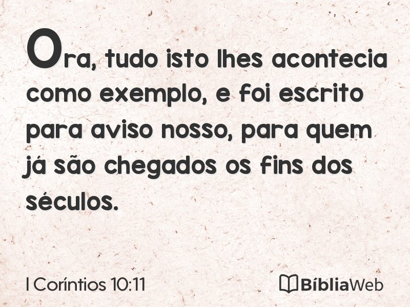 I Coríntios 10:11 em imagem para compartilhar