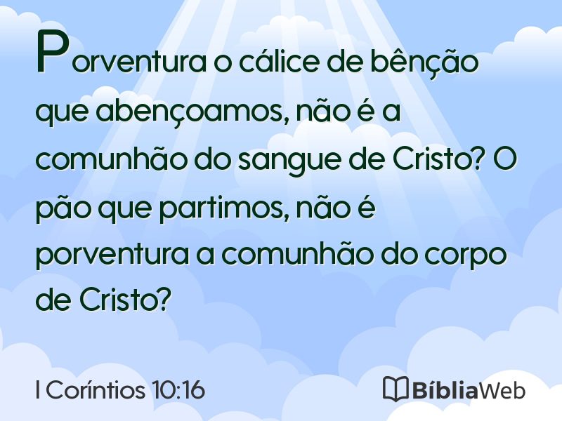 I Coríntios 10:16 em imagem para compartilhar
