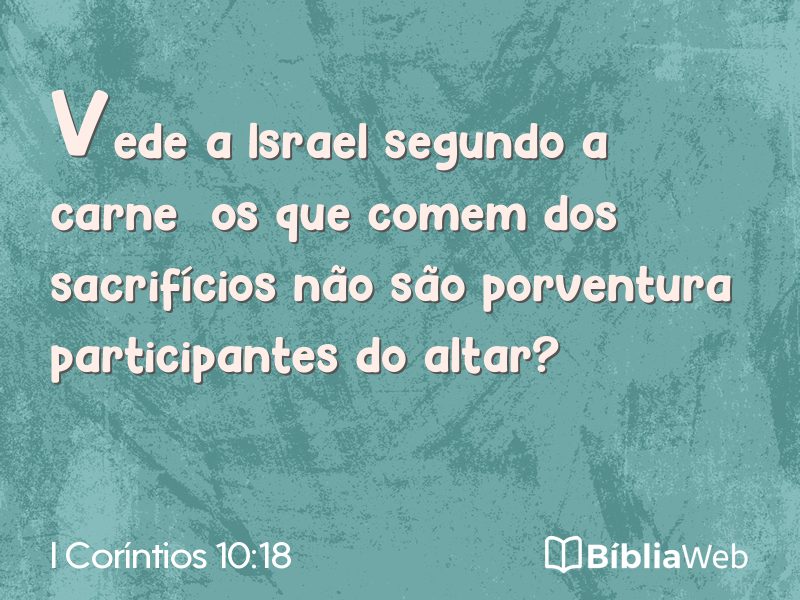 I Coríntios 10:18 em imagem para compartilhar