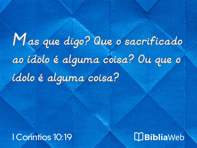 I Coríntios 10:19 em imagem para compartilhar