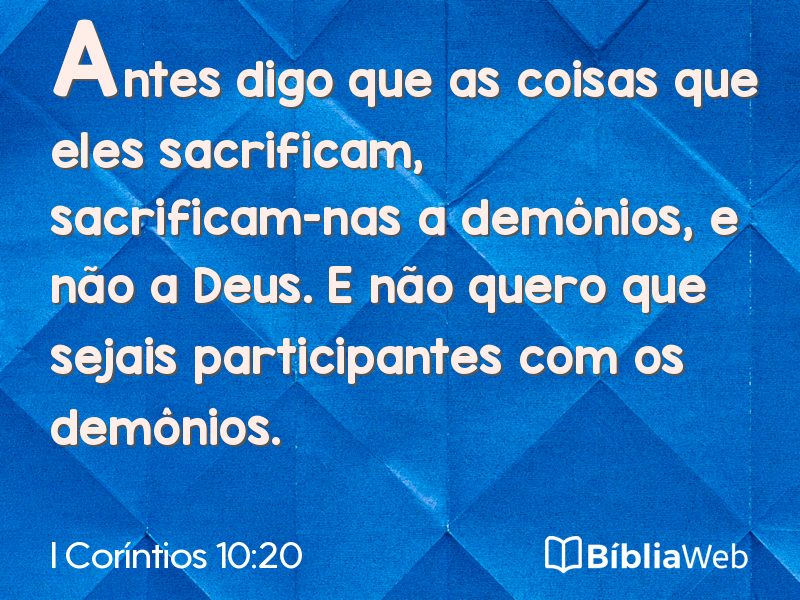 I Coríntios 10:20 em imagem para compartilhar