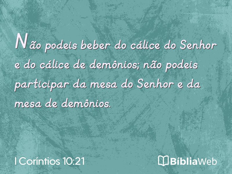 I Coríntios 10:21 em imagem para compartilhar
