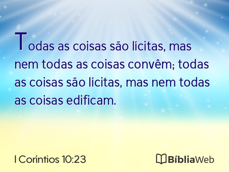 I Coríntios 10:23 em imagem para compartilhar