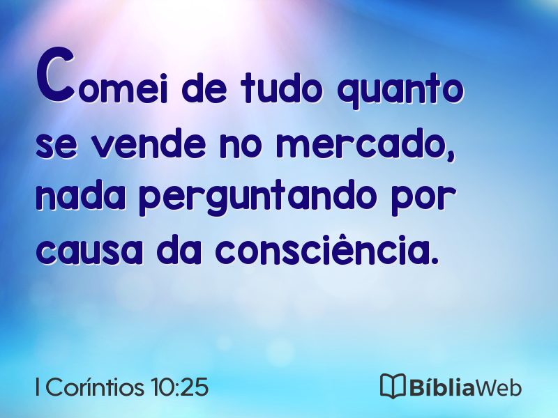 I Coríntios 10:25 em imagem para compartilhar