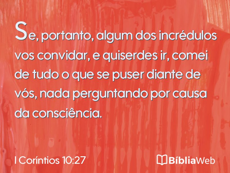 I Coríntios 10:27 em imagem para compartilhar