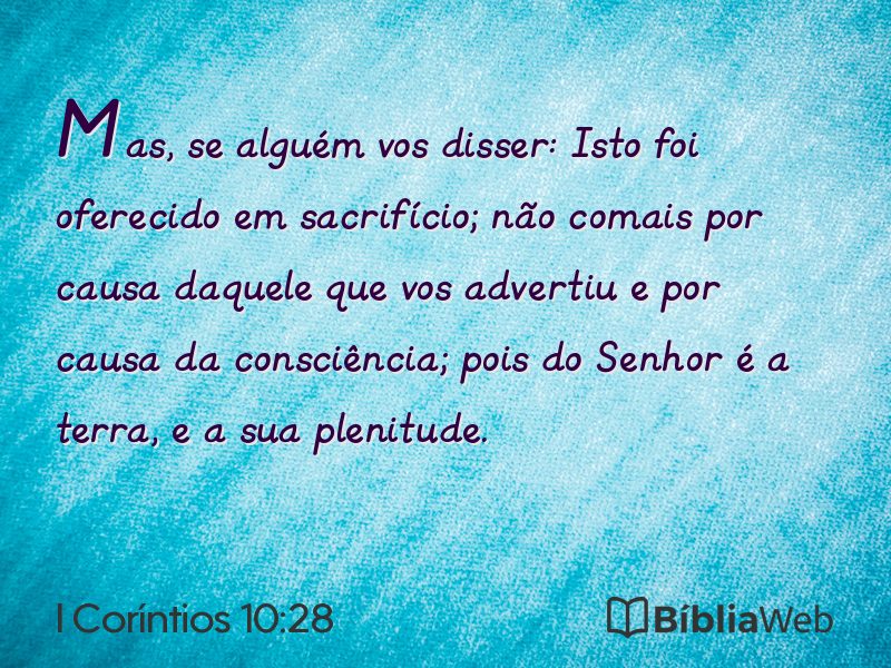 I Coríntios 10:28 em imagem para compartilhar
