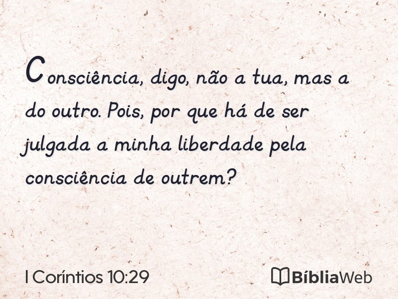 I Coríntios 10:29 em imagem para compartilhar