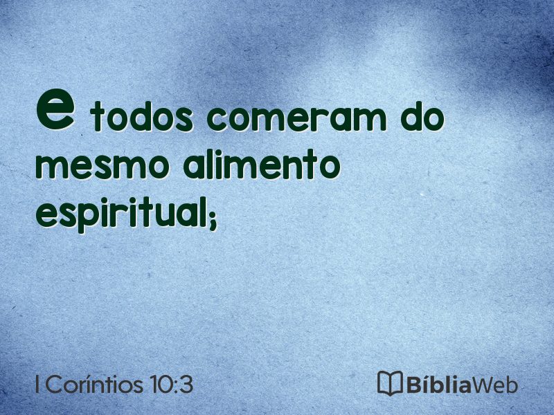 I Coríntios 10:3 em imagem para compartilhar
