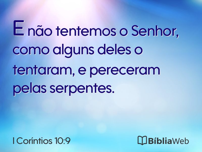 I Coríntios 10:9 em imagem para compartilhar
