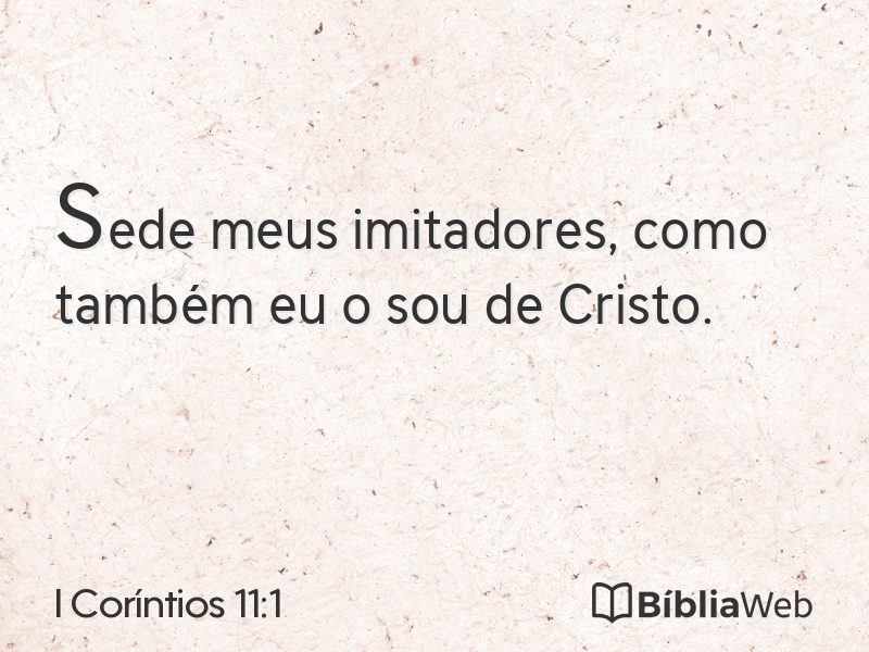 I Coríntios 11:1 em imagem para compartilhar
