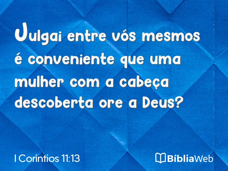 I Coríntios 11:13 em imagem para compartilhar