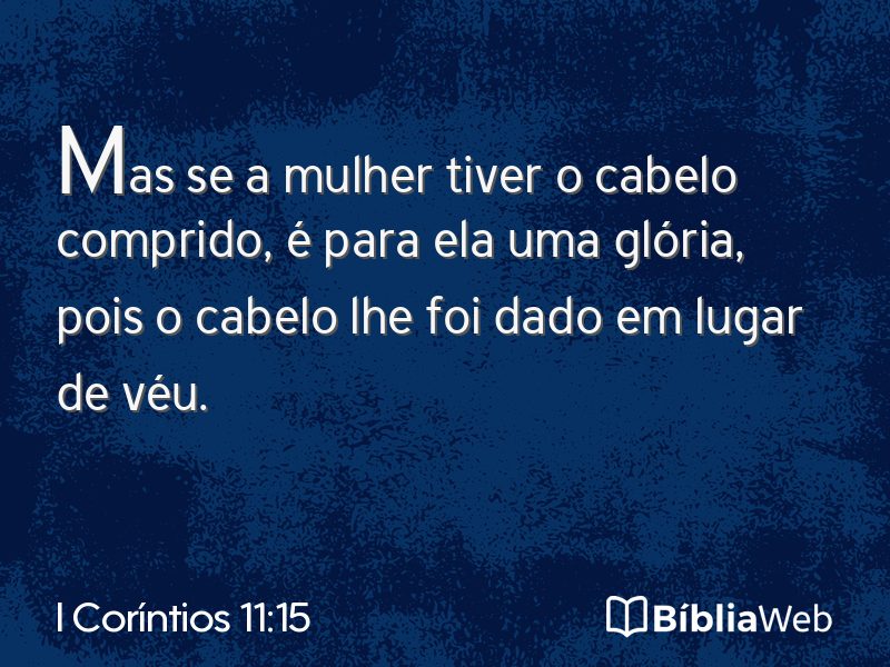 I Coríntios 11:15 em imagem para compartilhar