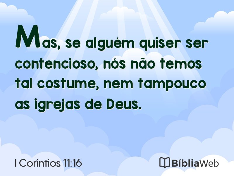 I Coríntios 11:16 em imagem para compartilhar