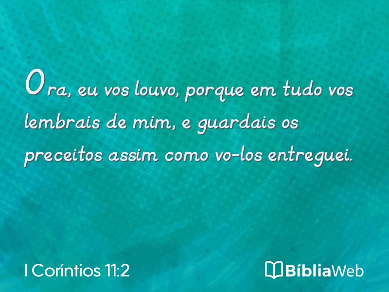 I Coríntios 11:2 em imagem para compartilhar