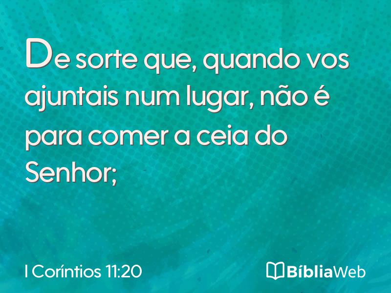 I Coríntios 11:20 em imagem para compartilhar
