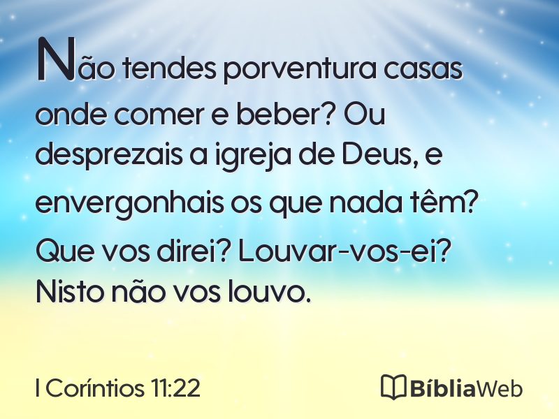 I Coríntios 11:22 em imagem para compartilhar