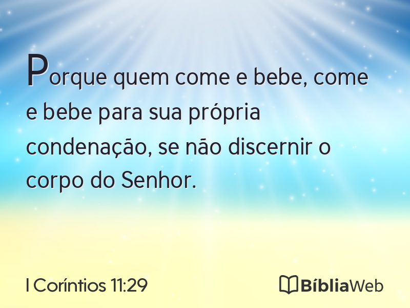 I Coríntios 11:29 em imagem para compartilhar