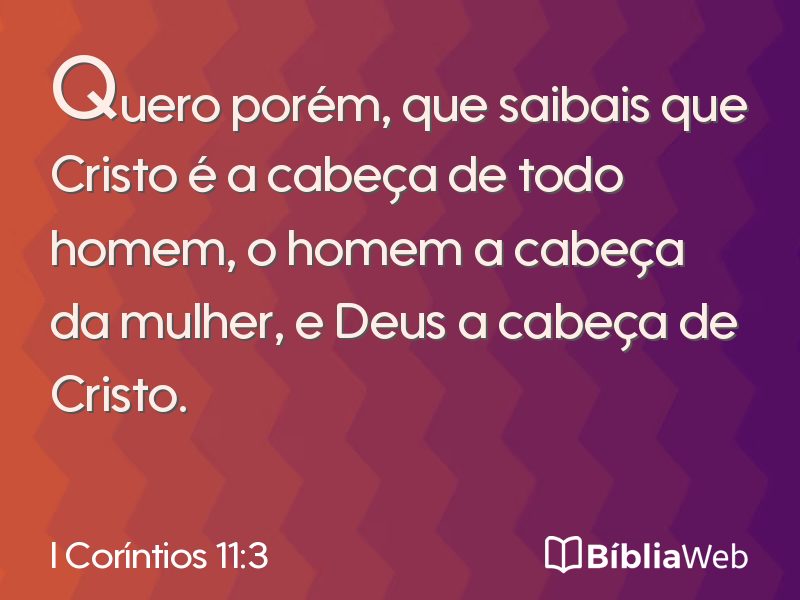 I Coríntios 11:3 em imagem para compartilhar
