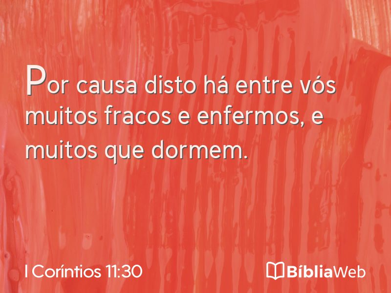 I Coríntios 11:30 em imagem para compartilhar