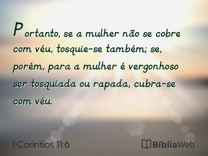 I Coríntios 11:6 em imagem para compartilhar