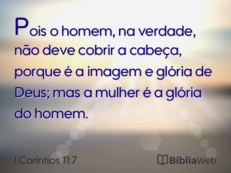 I Coríntios 11:7 em imagem para compartilhar