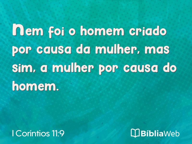 I Coríntios 11:9 em imagem para compartilhar