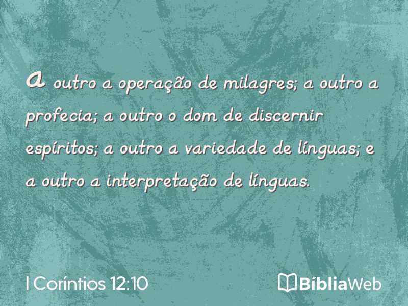 I Coríntios 12:10 em imagem para compartilhar