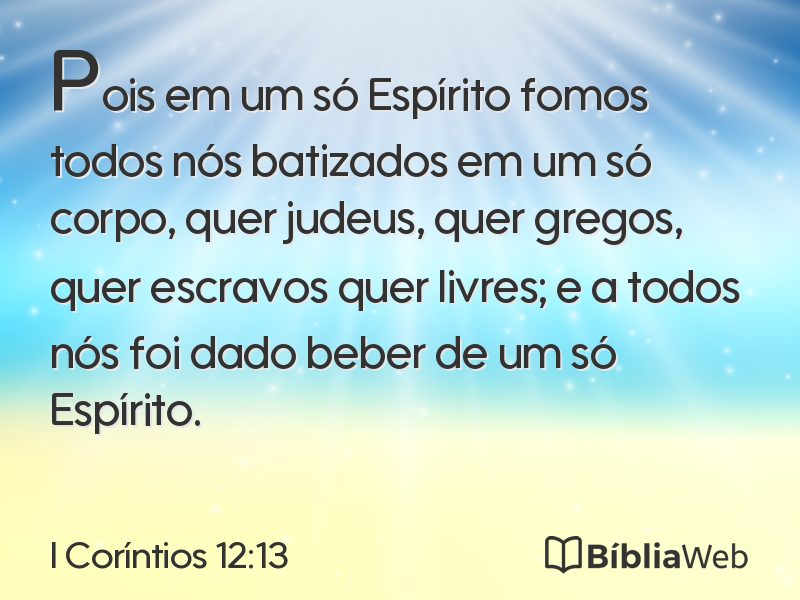 I Coríntios 12:13 em imagem para compartilhar