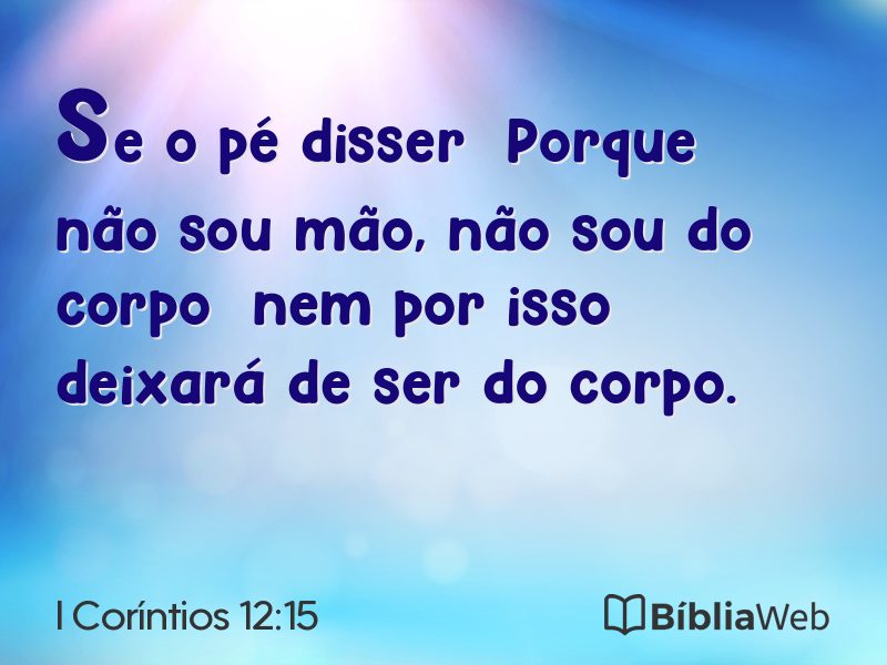 I Coríntios 12:15 em imagem para compartilhar