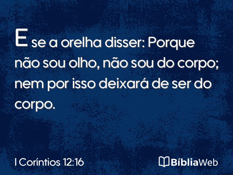 I Coríntios 12:16 em imagem para compartilhar