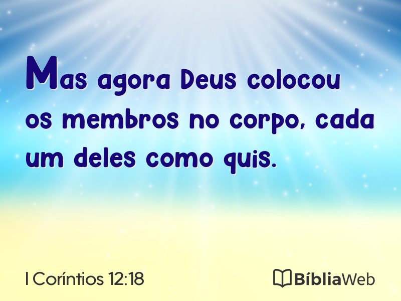 I Coríntios 12:18 em imagem para compartilhar