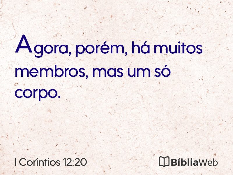 I Coríntios 12:20 em imagem para compartilhar