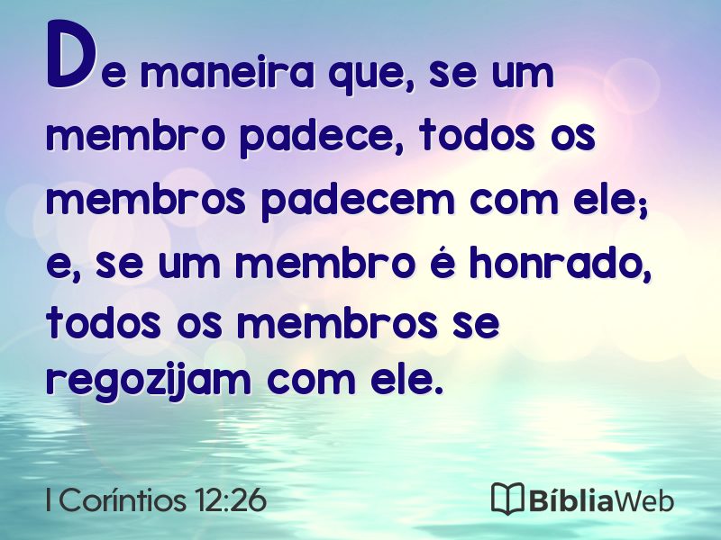 I Coríntios 12:26 em imagem para compartilhar