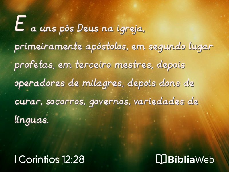 I Coríntios 12:28 em imagem para compartilhar