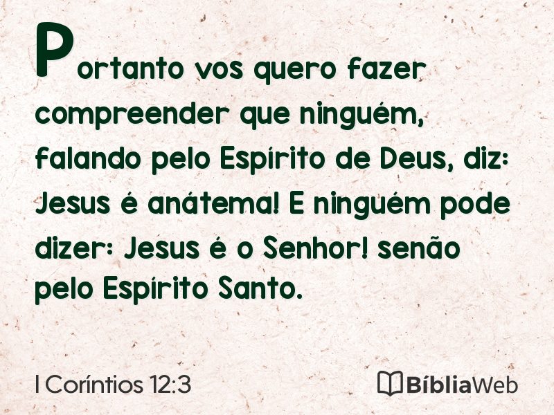 I Coríntios 12:3 em imagem para compartilhar