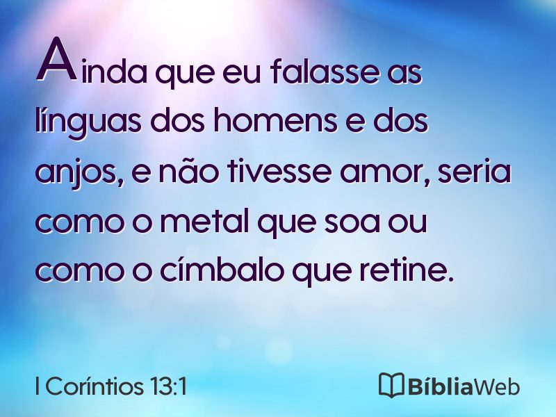 I Coríntios 13:1 em imagem para compartilhar