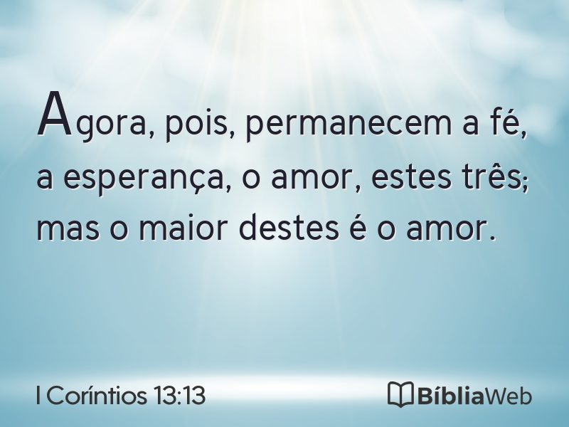 I Coríntios 13:13 em imagem para compartilhar