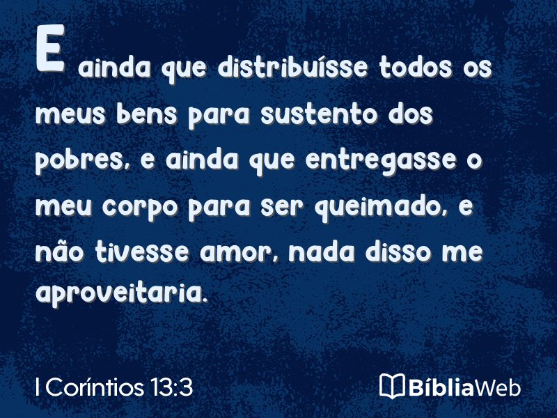 I Coríntios 13:3 em imagem para compartilhar