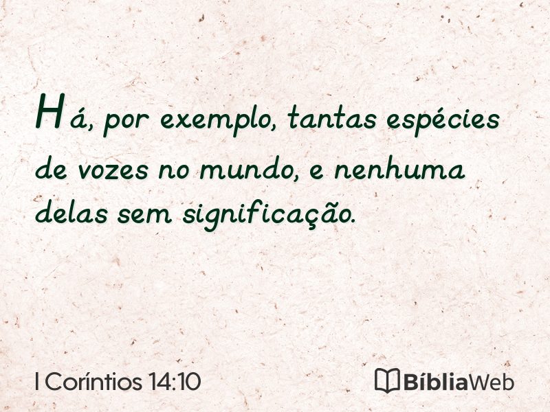 I Coríntios 14:10 em imagem para compartilhar
