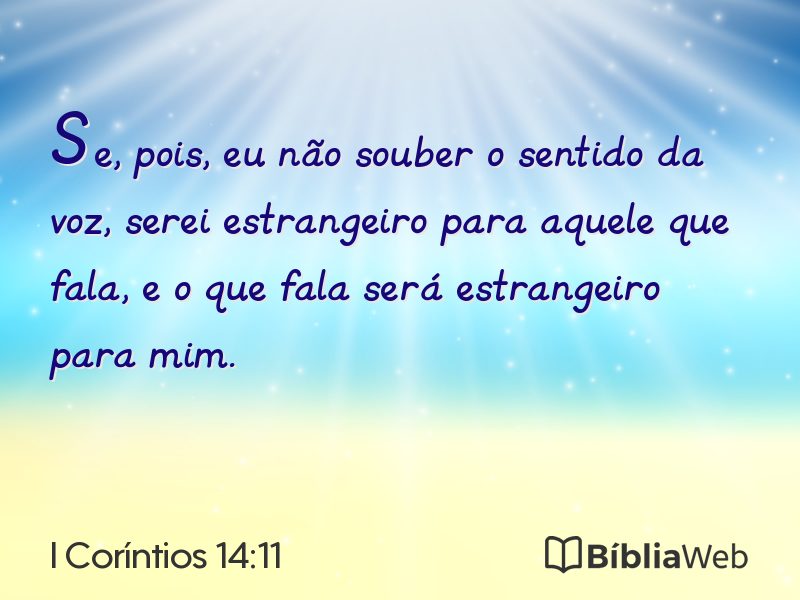 I Coríntios 14:11 em imagem para compartilhar