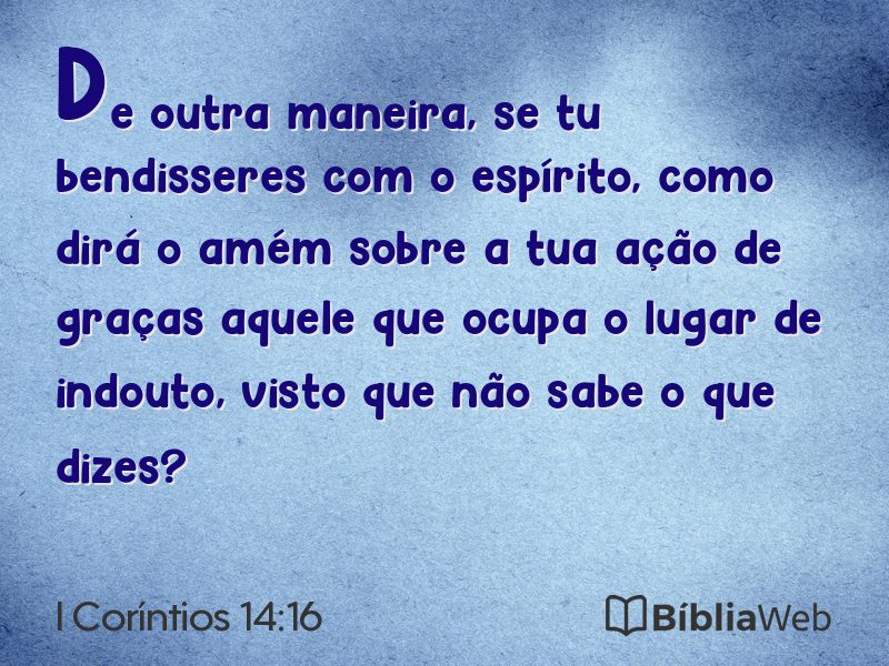 I Coríntios 14:16 em imagem para compartilhar