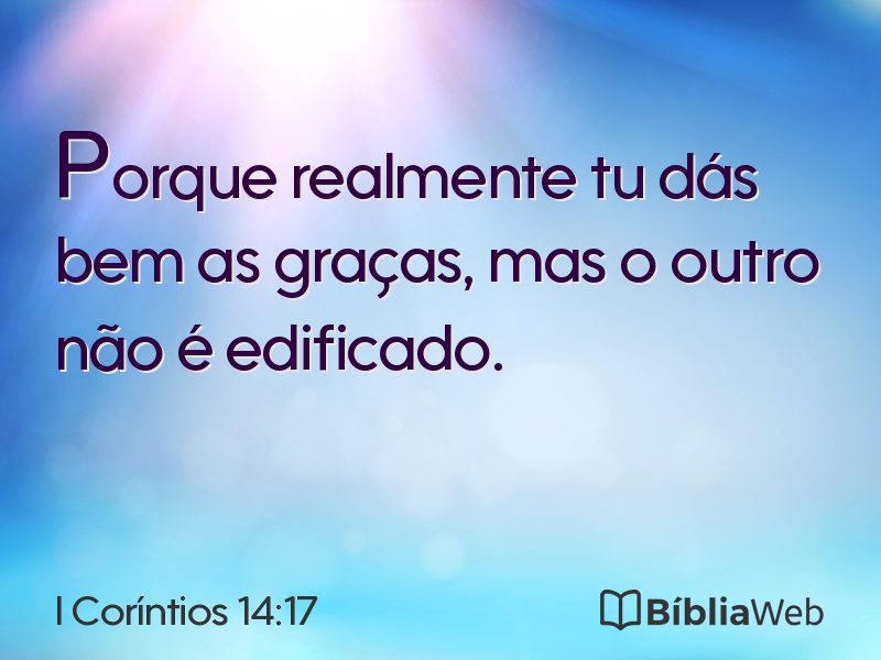 I Coríntios 14:17 em imagem para compartilhar