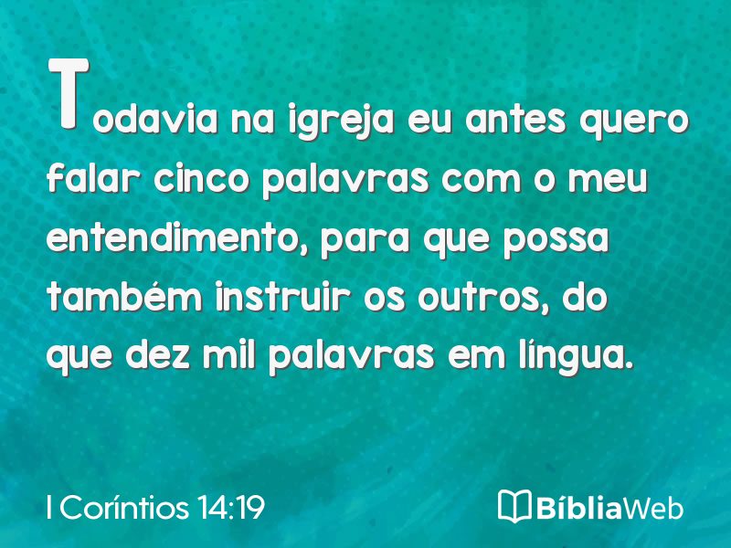 I Coríntios 14:19 em imagem para compartilhar