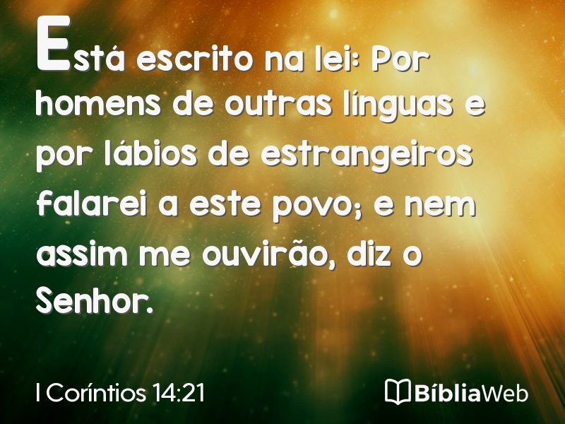 I Coríntios 14:21 em imagem para compartilhar