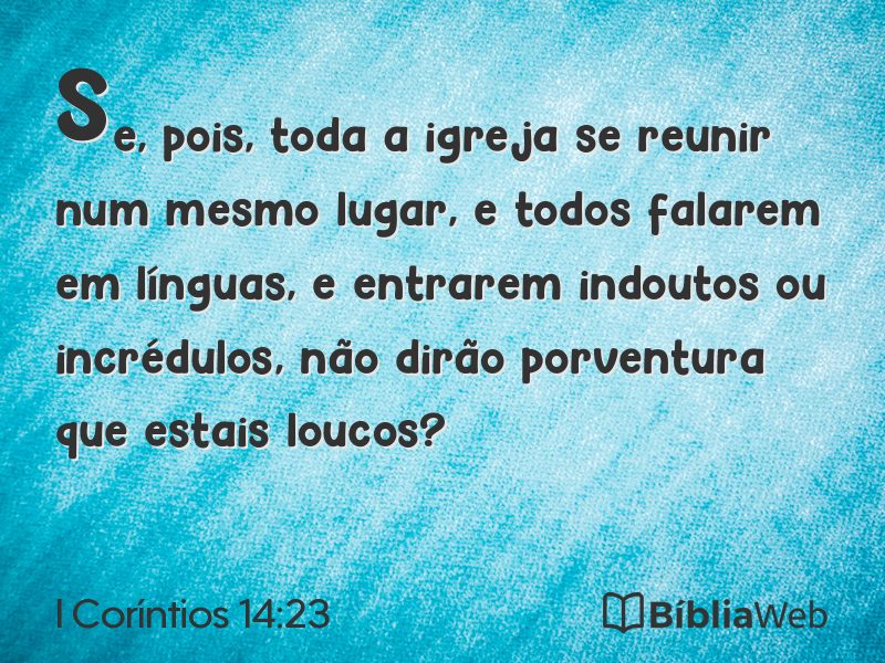 I Coríntios 14:23 em imagem para compartilhar